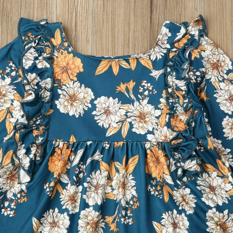 Детская одежда из 2 предметов для маленьких девочек пуловеры в цветочек с