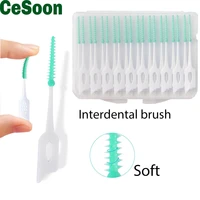20pcsbox silicone interdental brushes whitening teeth cleaning gaps dental floss soft toothpick dentist oral care tool adults