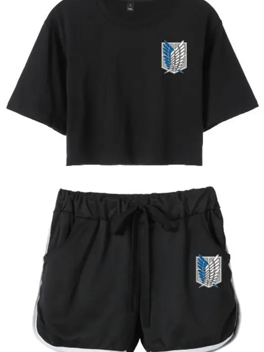 Костюм из футболки и шортов для косплея аниме атака на Титанов| |