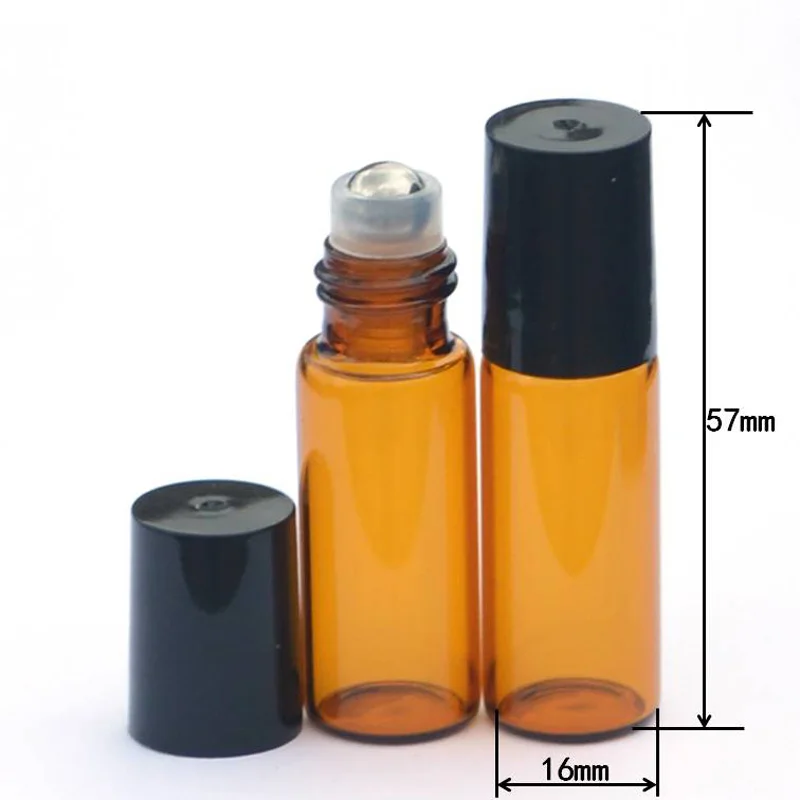 5 шт пустая мл янтарная рулонная стеклянная бутылка аромат Парфюмерия Эфирное