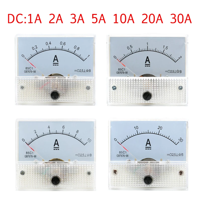 2 шт. аналоговый амперметр постоянного тока 1 А 3 5 10 20 30 | Инструменты