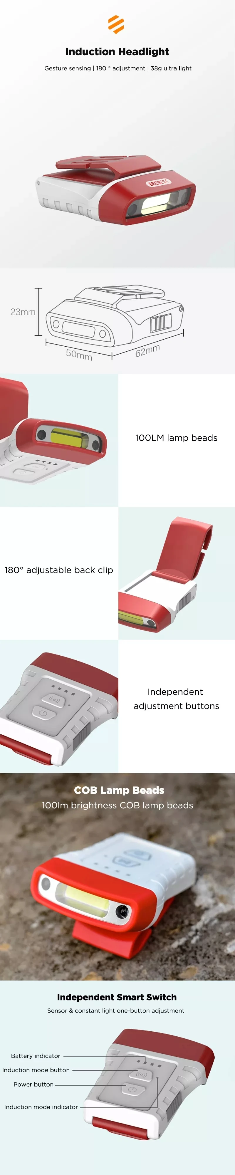 Xiaomi Mijia BEEbest Flash светильник 100LM 3 модели масштабируемый многофункциональный яркость портативный EDC и магнитный задний и велосипедный светильник