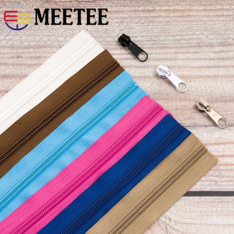 Meetee 5 #5/10 метров нейлоновая молния + выдвижные ползунки для домашнего текстиля