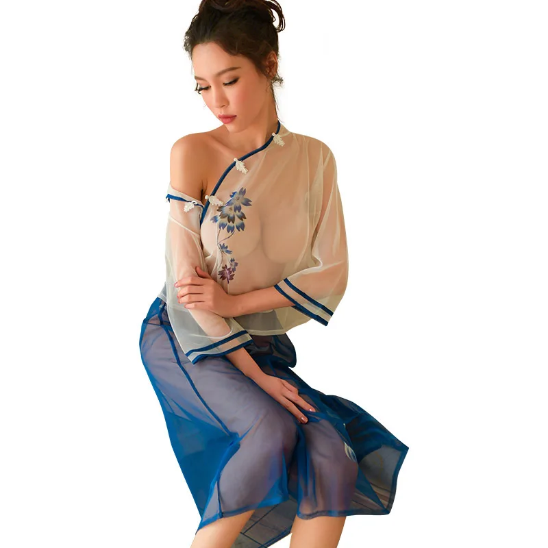 Прозрачный горячий сексуальный праздничный костюм китайская антикварная одежда