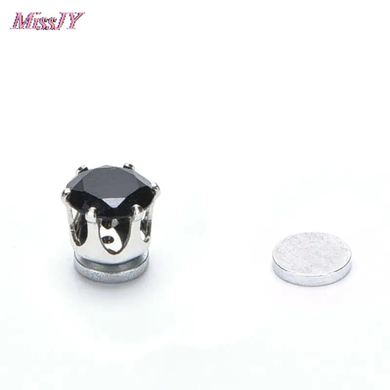 Магнитные серьги-гвоздики для женщин и мужчин белый черный цвета на магнитной