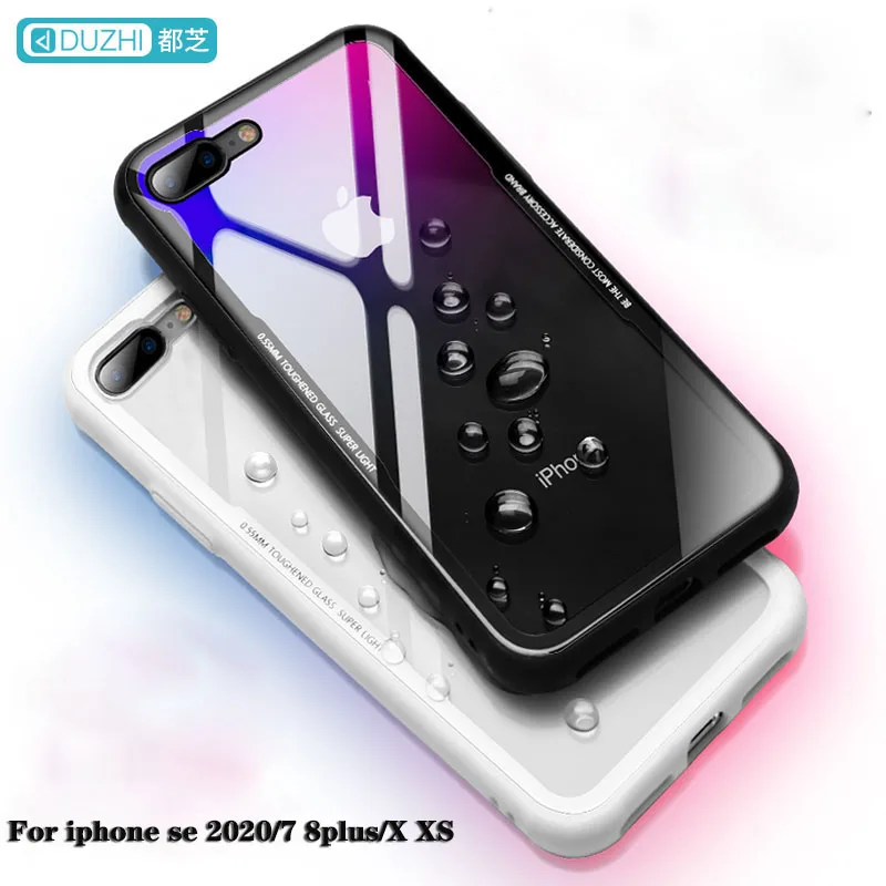 Чехол из закаленного стекла для iPhone se 2020 оригинальный ударопрочный чехол Duzhi с
