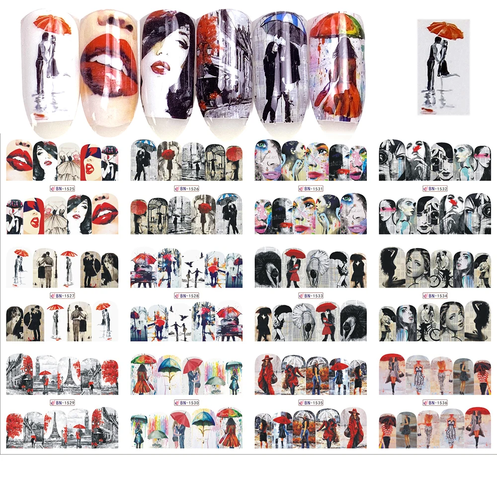 Наклейки для ногтей 12 видов конструкций наклейки на День святого Валентина