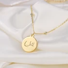 Ожерелья MYDIY с арабскими буквами для женщин, золотая цепочка-чокер, персонализированная подвеска-Монета и ожерелье, Подарочная бижутерия из нержавеющей стали