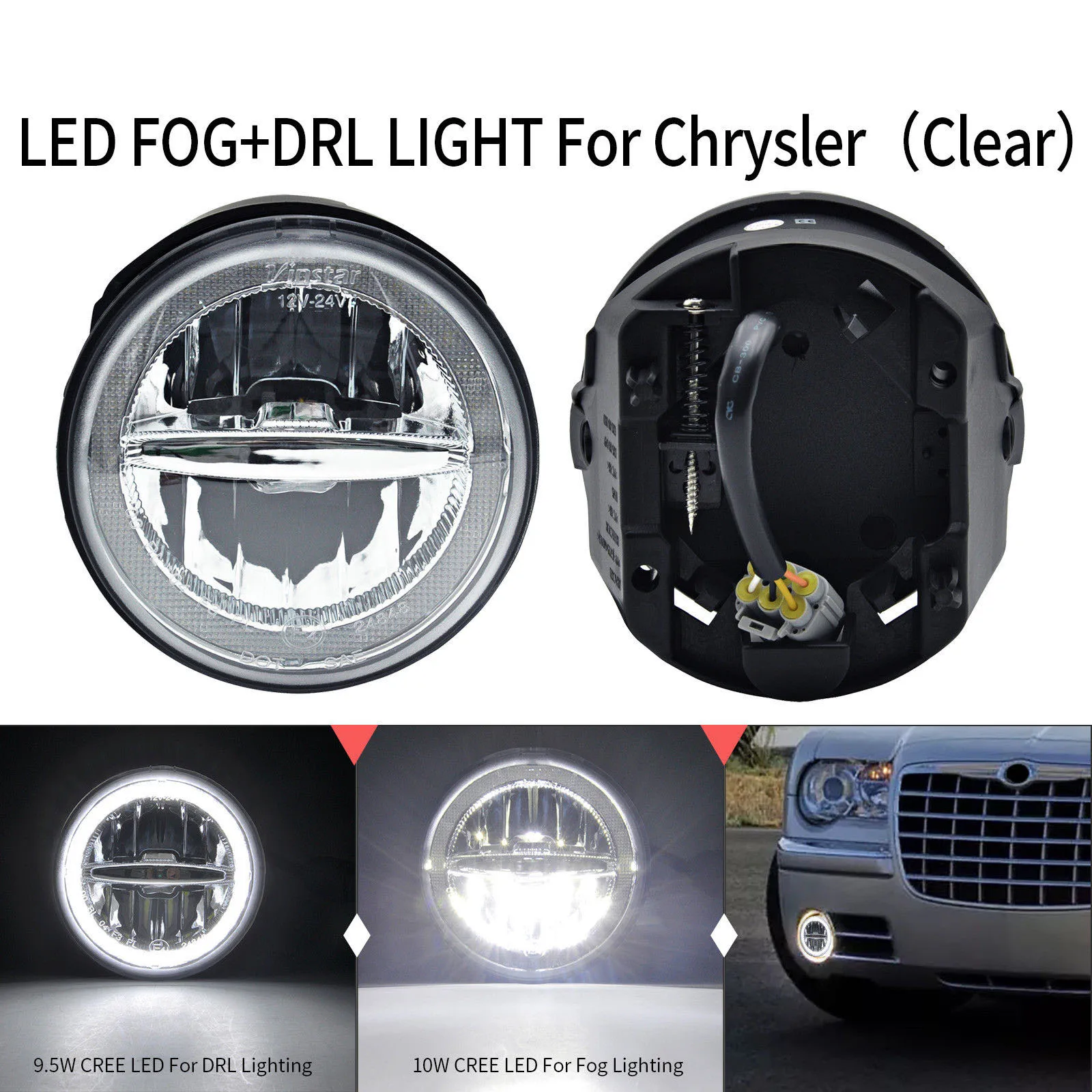 Светодиодный противотуманный DRL светильник 2 в 1 для Chrysler 300 Base Sedan 4D 2005 2006 300C 2010 и Srt8
