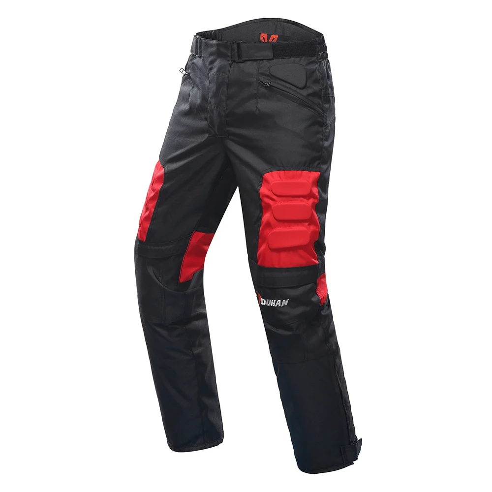 DK02 Red Pants DUHAN мотоциклетные брюки мужские ветрозащитные защитные экипировки штаны для мотокросса мотоциклетные брюки для верховой езды штаны для мотоциклистов с коленом - Цвет: DK02 Red Pants