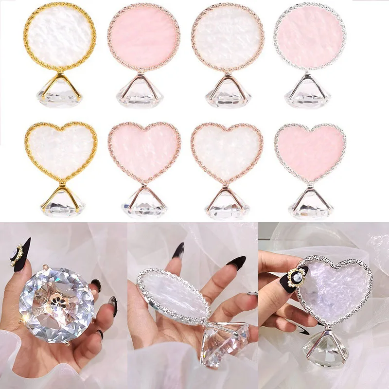 

Сладкая Алмазная накладная пластина для ногтей демонстрационная подставка с золотым ободком Палитра с агатом для лака для ногтей демонстр...