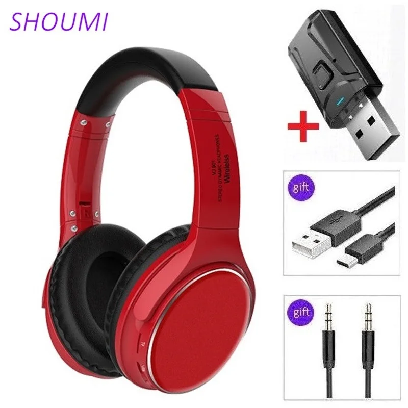

Wireless Bluetooth Headphones 20 Hour Play Earphone Rotatable Earmuff Stereo Bass Headset With Mic Adaptor Stretchable TV Earbud