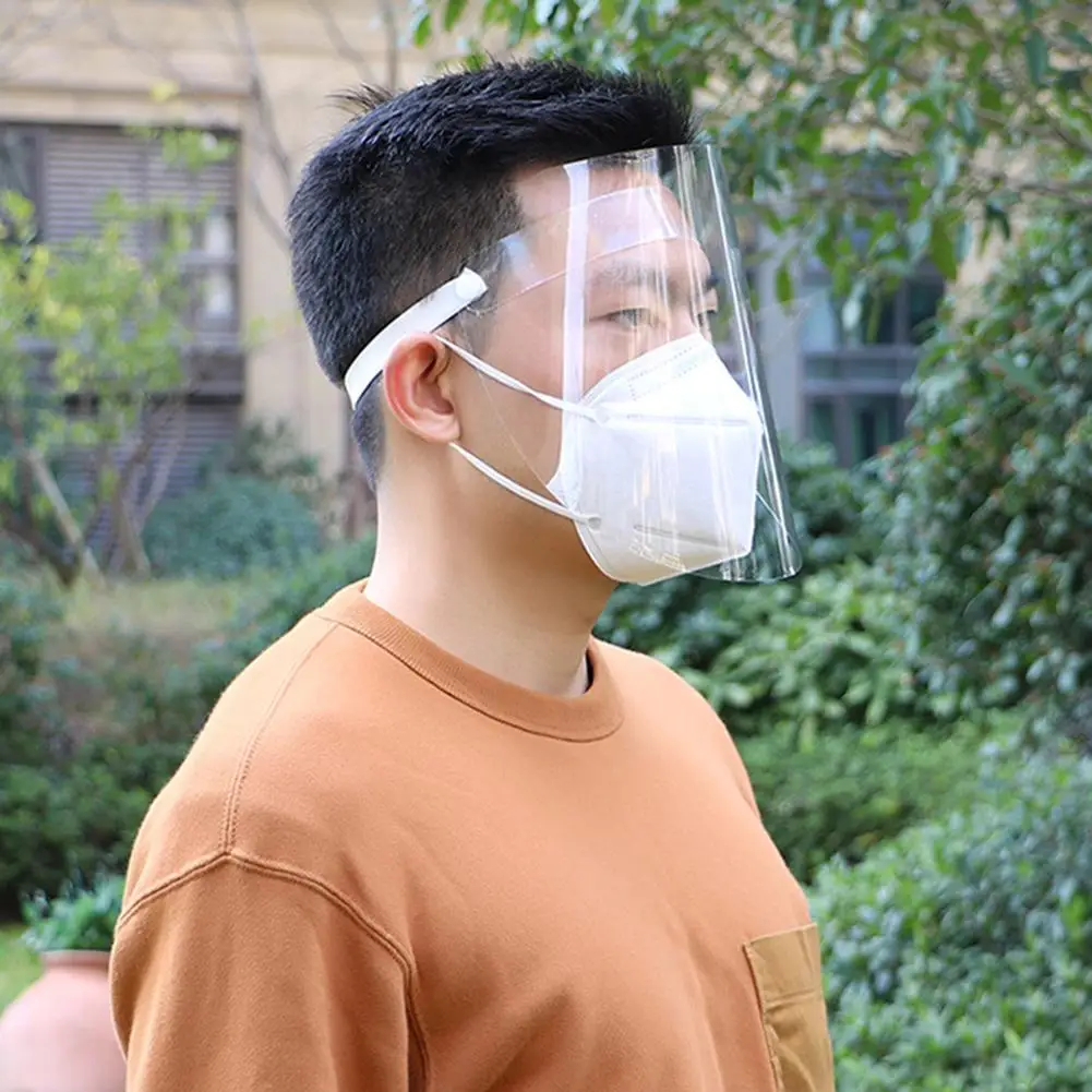 

5 Pcs Transparent Mask Anti-fog Empty Top Cap Clear Transparent Full Face Splash-proof Oil-proof Face Protective Hat