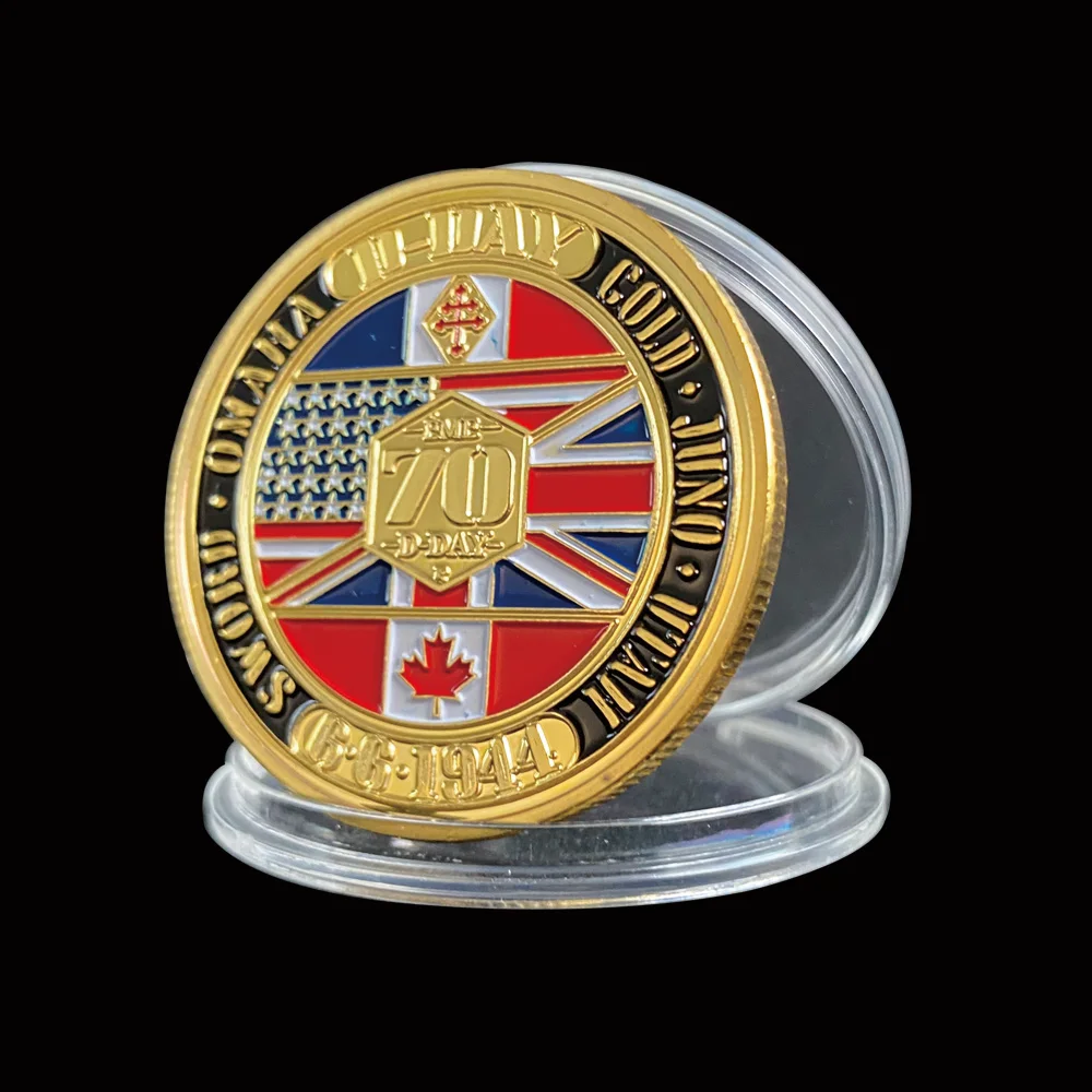 6,6. 1944 г., д-Дэй, 70 юбилеев, золотая монета, победа Нормандии, для коллекционирования