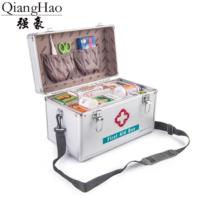 

First Aid Kit Lockable First Aid Box Security Lock Medicine Storage Box With Portable Handle For Car, Home, Travel, Camping