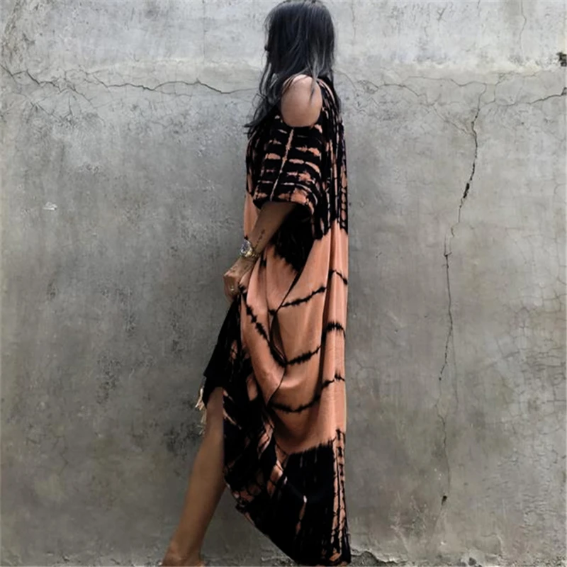

2021 Sexy Bikini Cover-ups Boho Printed Fringed Long Kimono Carfigan Tunic Women Plus Size Beach Wear Swim Suit Cover Up Q1244