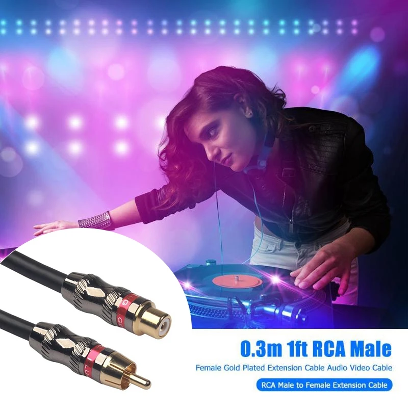 Rca Штекерный Женский Аудио Композитный Удлинительный кабель провод линия Hifi ранг