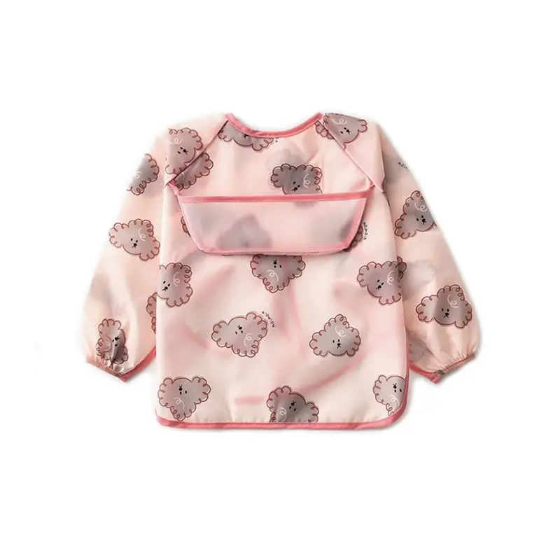 

Waterproof Baby Kid Apron Toddler Long Sleeve Feeding Bib Cartoon Burp Cloth Accessories