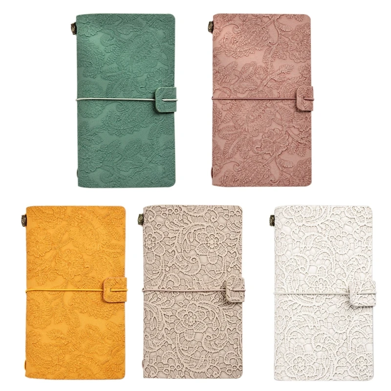 

A6 Travel Journal PU Leather Portable Notepad Vintage Embossed Craft Notebook