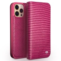 crocodile pattern cowhide leather flip cover for iphone 13 12 pro max 12mini women gift card slot wallet pocket protection cases