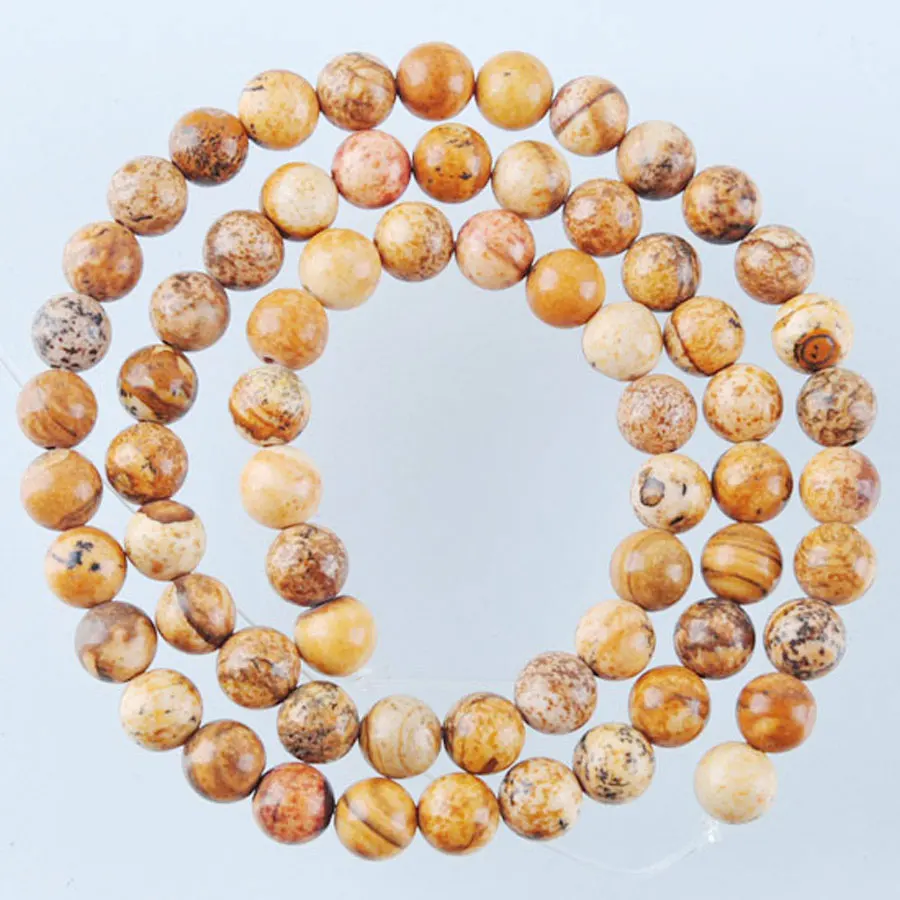 

WOJIAER Wholesale Mixed Natural Gem Stone Round 6mm Loose Beads 15 1/2 Inches DIY Charm Jewelry Making Material 4 Strand PG3044
