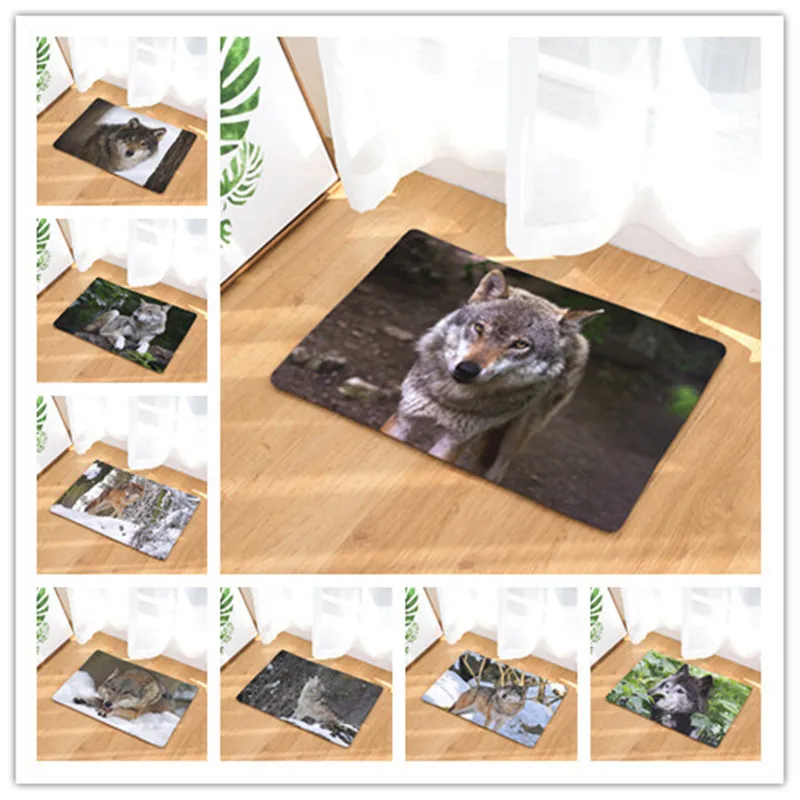 1 шт. 40x60 см волк дома коврик для ванной на нескользящей подошве Ванная комната