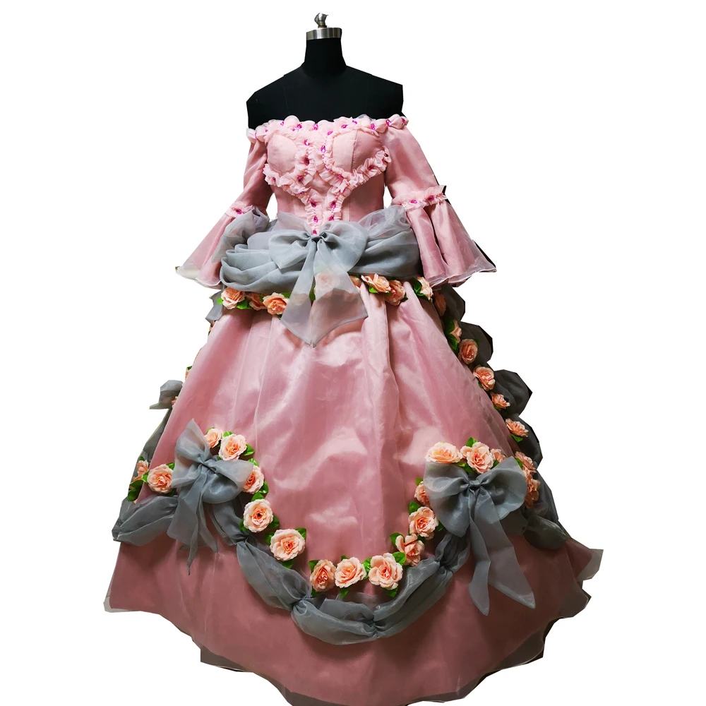 2020 New pink Vintage costumes 18th Duchess Retro medieval Renaissance Reenactment Theatre Civil war Victorian dress D-392 |