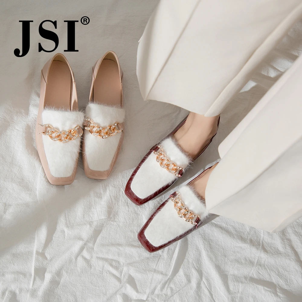 JSI/Женская обувь из натуральной кожи на квадратном каблуке Женские туфли без