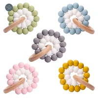 1 pcs food grade baby nursing bracelets baby care products wooden teething ring baby teether nursing toys gift for newborn
