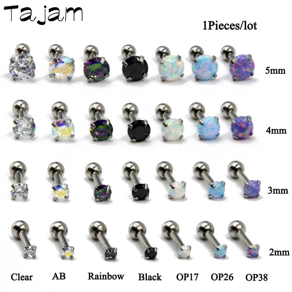 Серьги гвоздики с опалом и цирконом 1 шт.|Серьги-гвоздики| |