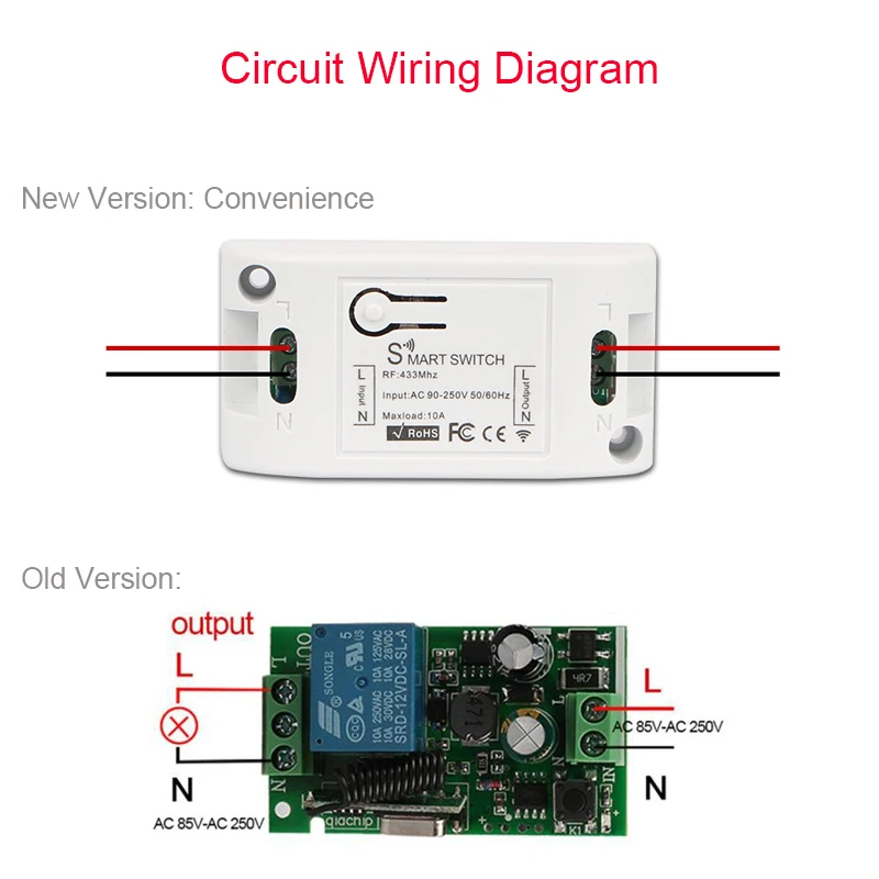 QIACHIP 433 МГц беспроводной РЧ переключатель дистанционного управления AC 110 В 220