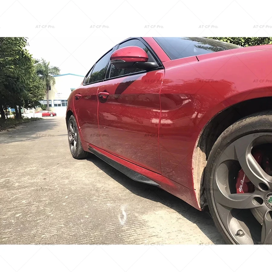Alfa Romeo углеродное волокно боковые юбки губы Боковой бампер фартуки наклейка для
