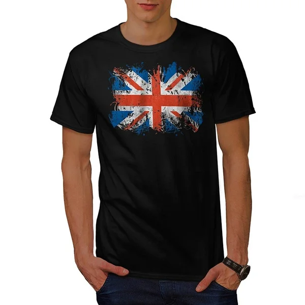 England British Flag London UK Men Short Sleeve T-shirt Black