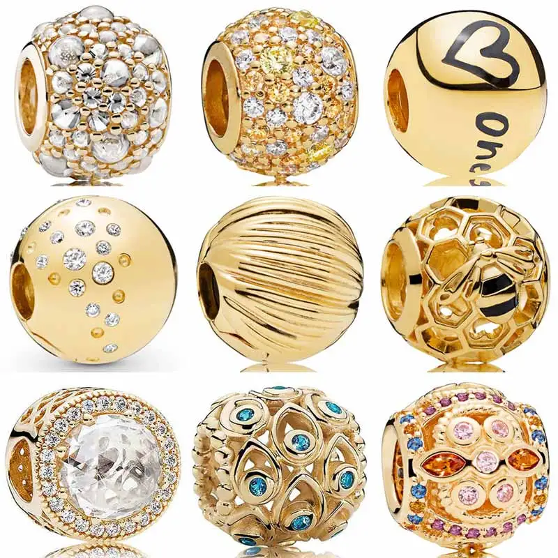 

Real Shine Shimmering Droplets Honeybee Scattered Sparkle Clip Charm 925 Sterling Silver Beads Fit pandora Bracelet DIY Jewelry