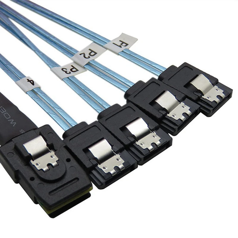 Кабель для передачи данных на сервере Mini SAS 36Pin Sff-8087 to 4X SATA 7Pin жесткий диск 12 Гбит/с