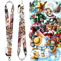 one piece keychain 2021 anime trinkets accessories phone chain work id card bag lanyard cartoon women jewelry men christmas gift