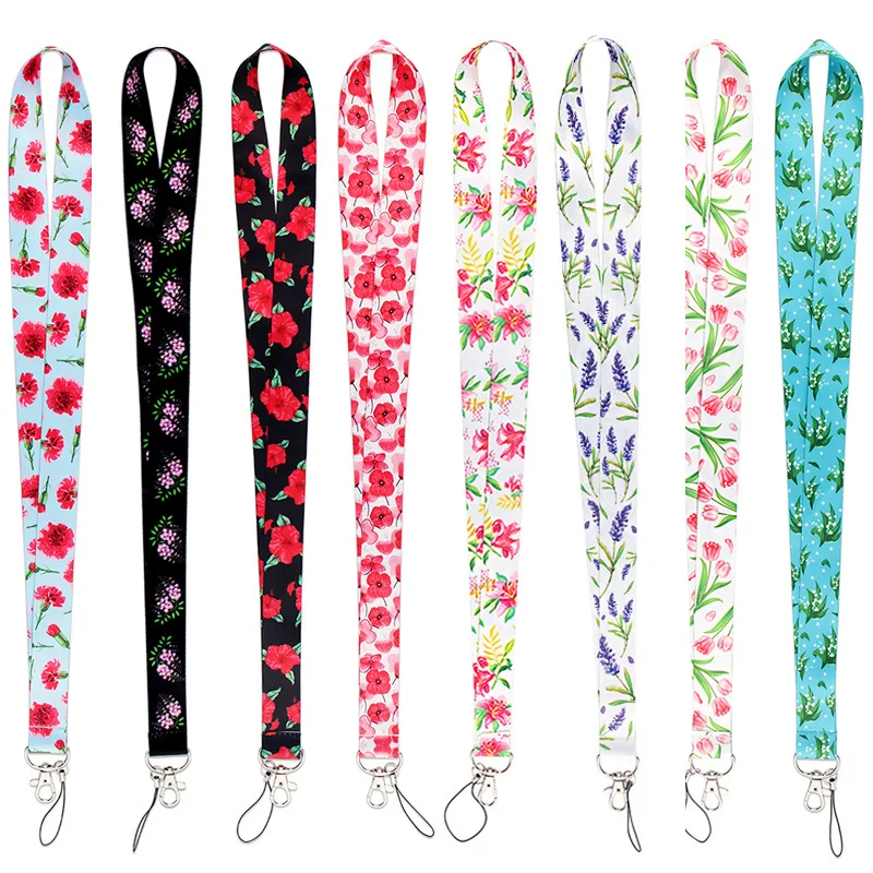 

Fashion Floral Neck Strap Key Lanyard ID Card Phone Key Chain Holder Women Badge Holder Card Cover Doctor Nurse Accessories
