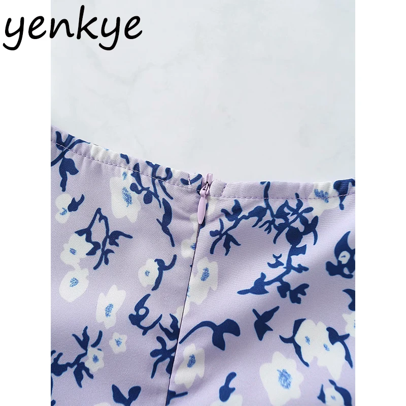 

Purple Floral Print Jumpsuit Women Square Neck Short Sleeve Holiday Summer Overalls Short Jumpsuits Casual Romper mono mujer