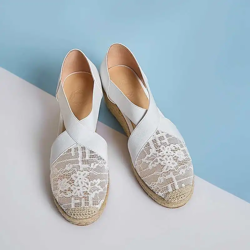 Босоножки Krazing pot женские солнцезащитные соломенные сандалии на танкетке