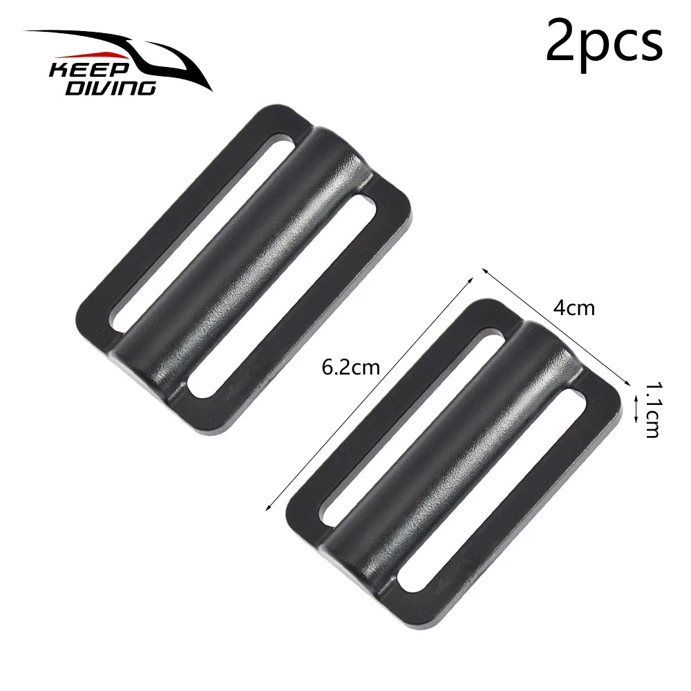 

KEEP DIVING 2 PCS Webbing Strap Tri-Glide Buckles Plastic Steel Scuba Diving Triglide Strap Keeper Adjustable Buckle Fasteners
