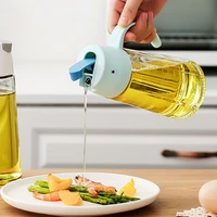 630ml oil sprayer automatic opening sealing ring glass vinegar honey olive oil container for home