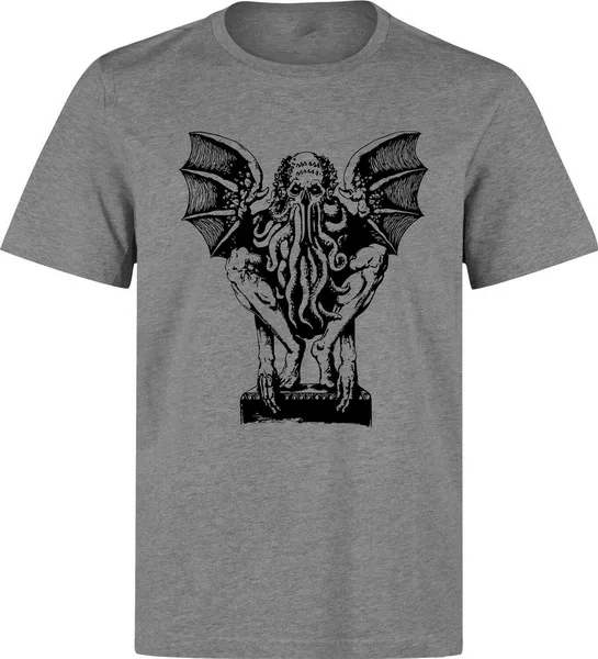 Cthulhu H.P. Loveccraft Eldritch Horror Sketch произведение искусства мужская серая футболка Топ