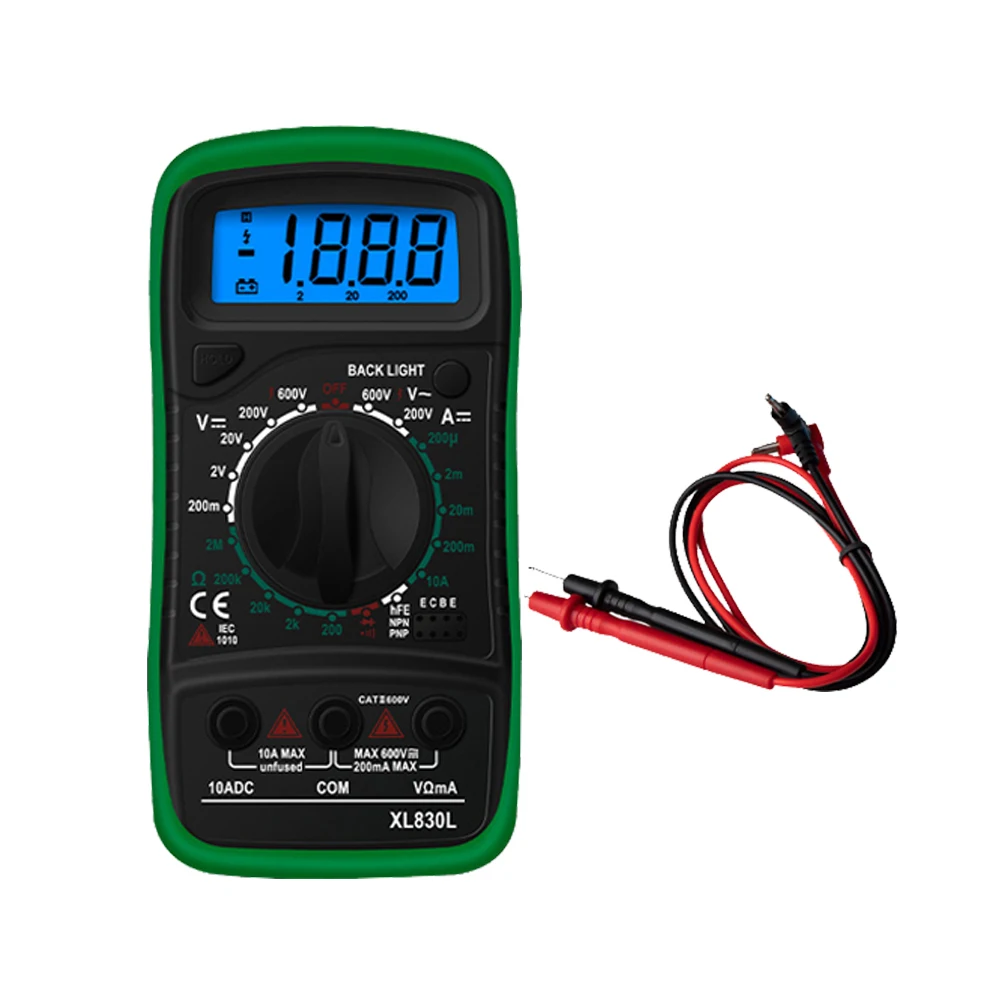 Portable Digital Multimeter Backlight AC/DC Ammeter Voltmeter Ohm Tester Meter XL830L Handheld LCD | Инструменты