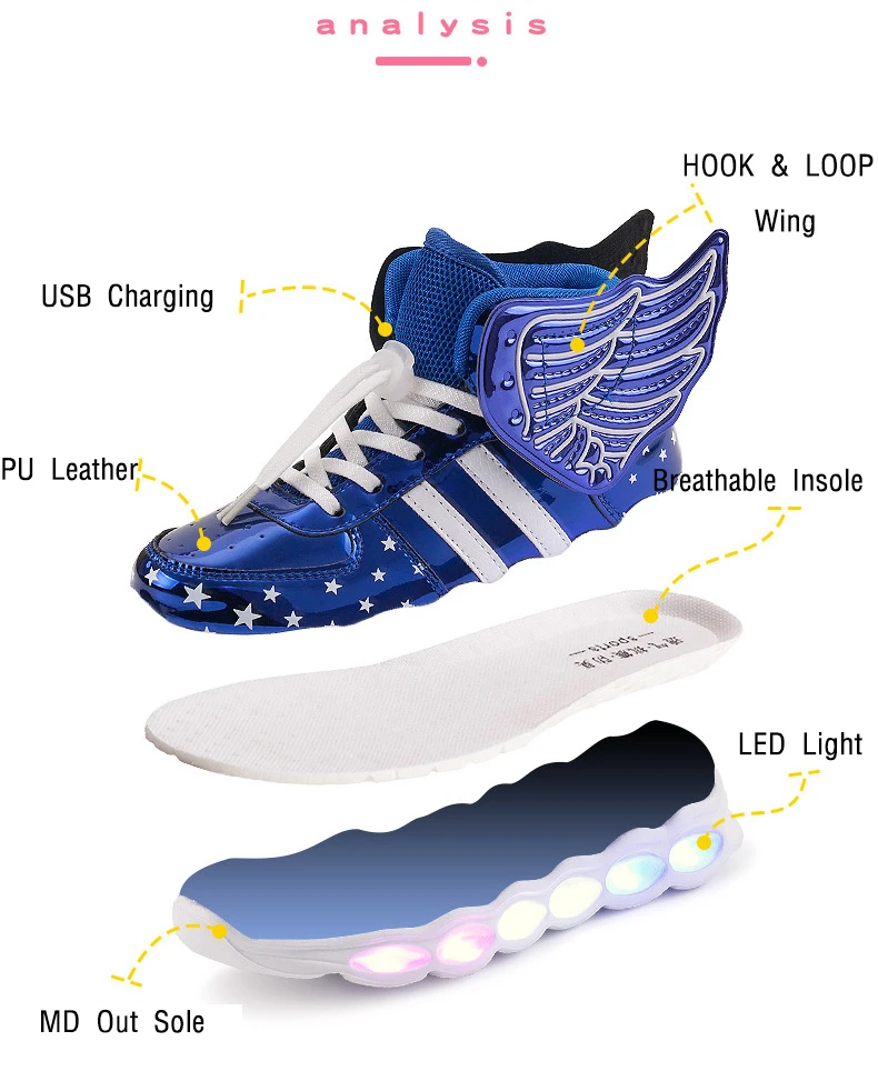 B &amp G светодиодный светильник детская обувь светящаяся водонепроницаемая для
