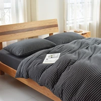 four piece set knitted pelargonium pure cotton bedding linen set bed sheet fitted sheet quilt cover pillow case simple stripe