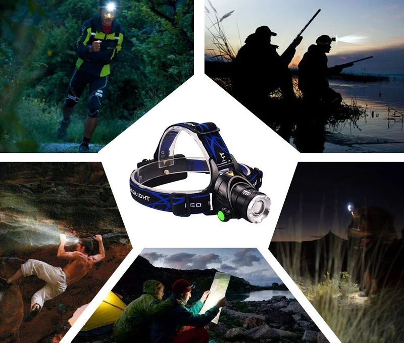 Ру 1000LM Cree XM-L T6 светодиодный налобный фонарь с приближением головной светильник