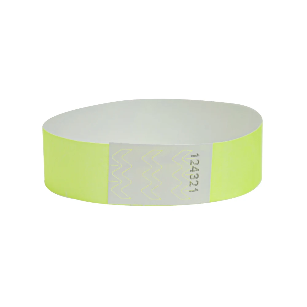 Neon Yellow Color 3/4 inch Tyvek Wristbands with Number Beautiful for Parties Events Identification 500 Pieces | Дом и сад