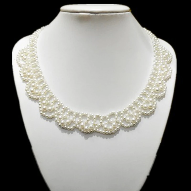 Этнический тканый Бисероплетение Поддельный Воротник имитация жемчуга