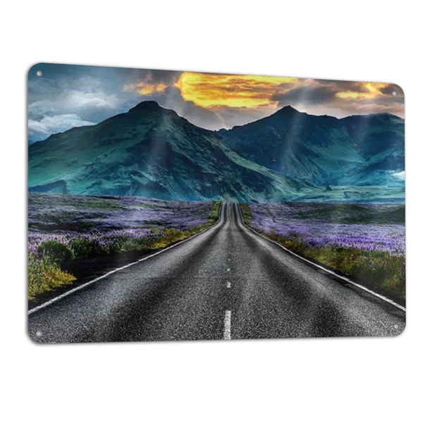 

Retro Tin Sign Vintage Metal Sign Road Iceland Wall Poster Plaque for Home Kitchen Bar Coffee Shop 8x12 Inch