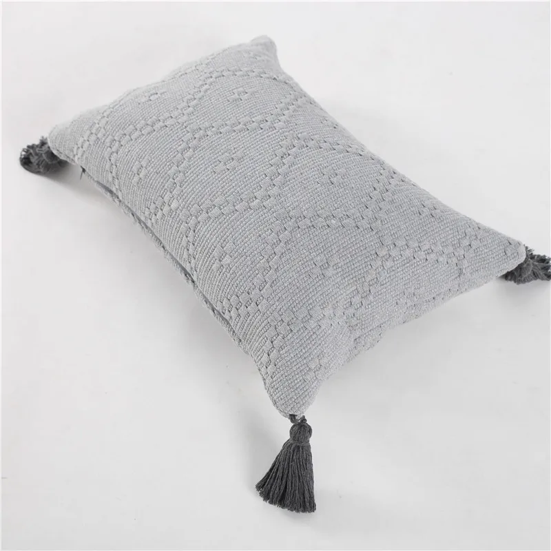 Cojines decorativos para sofa Morocco Геометрическая черно-белая ворсистая наволочка с кисточкой Рождественский чехол для подушки Гарри Стайл
